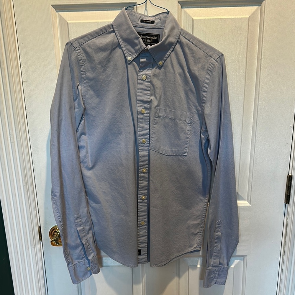 Abercrombie and Fitch Blue Casual Button Down muscle Shirt